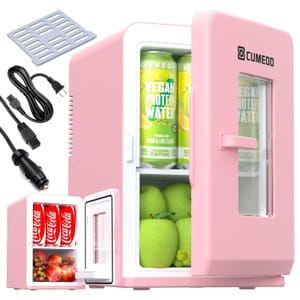 Cumeod 15L Portable Pink Mini Fridge Thermoelectric Cooler/Warmer