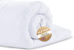 Imperial Rooms 10.5 Tog All-Year Hypoallergenic Single Duvet, UK Made