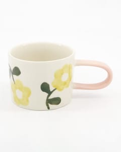 Yellow Flower Ceramic Mug 7x11.5cm