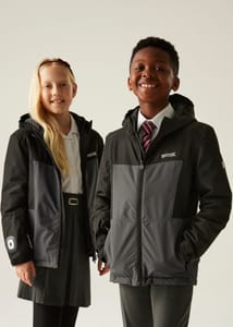 Regatta Black/Grey Beamz Isotex Waterproof Jacket (3-13 Years) 3-4 Yrs