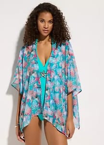 Bonprix Seashell Print Sheer Beach Kaftan