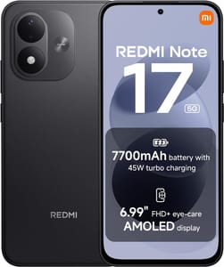 Xiaomi Redmi Note 17 5G Smartphone, 6GB/128GB, Black, 7700mAh Battery