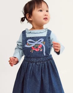 Baby Mon Cheri Top & Chambray Dress Set Blue