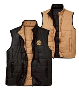 Men's Black and Beige Reversible Padded Gilet