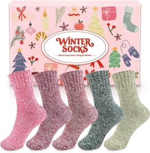 Airabc Thermal Winter Socks for Women, 5 Pairs