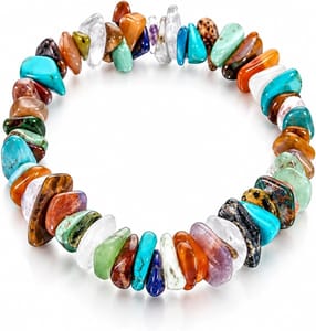 Lunari Crystal Chip Bracelet Multicolour Gemstone Beaded Jewellery Unisex Gift