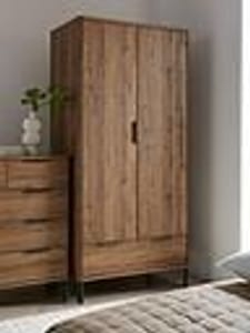 Harlem 2 Door, 1 Drawer Wardrobe - mid Oak Effect