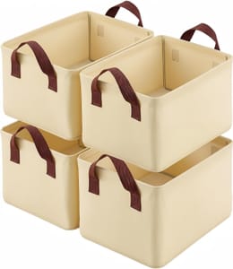 4-Pack Wardrobe Storage Boxes - Beige