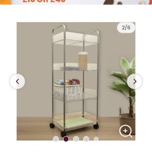 Clear Plastic Four Tier Storage Trolley