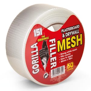 Gorilla Filler Plasterboard Drywall Mesh Tape, Self-Adhesive, 50mm X 50m