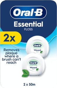 Oral-B Essential Floss, Mint, Waxed, 2x50m Roll - £2.52 S&S