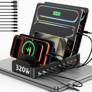 Zobirez 320W 10-Port GaN5 USB-C PD Charging Station