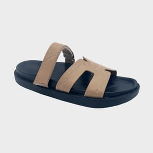 Ladies Beige Western Embellished Slider Size 4