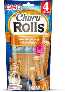 INABA Churu Rolls Dual Texture Chicken Flavour 4x12g - £2.13 S&S