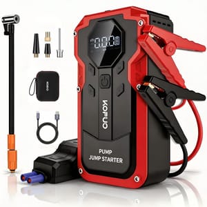 KOPUO Jump Starter 150 PSI with Air Compressor, Red