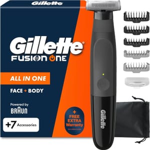 Gillette Fusion One Face and Body Electric Beard Trimmer Men with One Blade