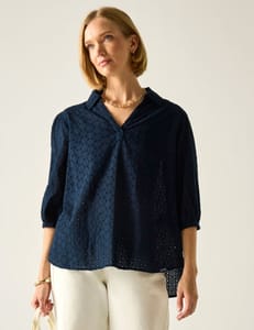 Regatta Nofino Cotton Rich Broderie Floral Blouse