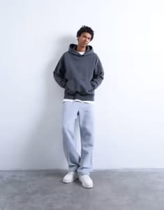 Straight Leg Jogger in Grey Marl