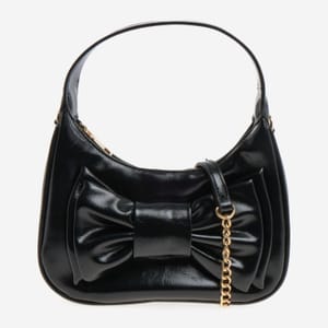 Koko Couture  Black Patent Bow Armpit Bag