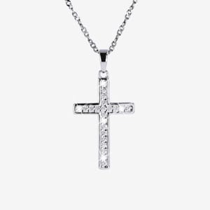 Sterling Silver Cross DiamonFlash Necklace