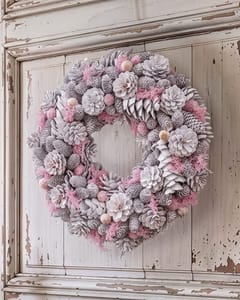 Winter Sparkle Pink Christmas Door Wreath