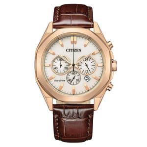 41mm Rose Gold PVD Chronograph Eco-Drive Men's Watch