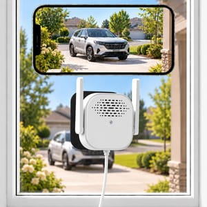 2K Window Security Camera, Anti-Glare, 5G Indoor, No Drilling