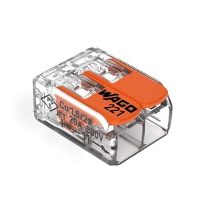 WAGO 221-412 Compact Splicing Connector, 2-Conductor with Levers, 4 Mm