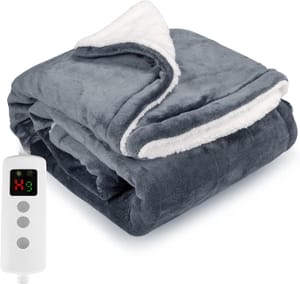 Electric Heated Throw Blanket 160x130 Cm, Dark Grey
