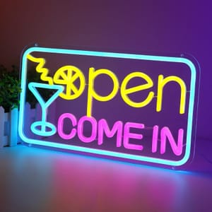 WIOSOUL Open Neon Sign USB LED Bar Cafe Decor