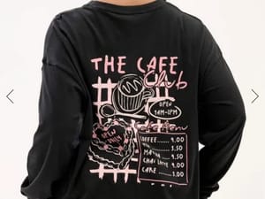YOURS Curve 'The Cafe' Long Sleeve T-Shirt