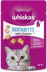 Whiskas Dentabites 40g Pack of 6 Cat Treats with Chicken - £3.17 S&S Voucher
