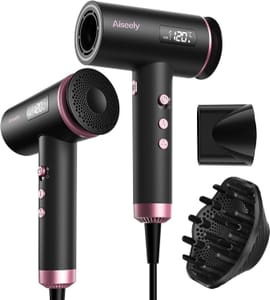 AISEELY High-Speed Hair Dryer, 110,000 RPM, 1800W Diffuser