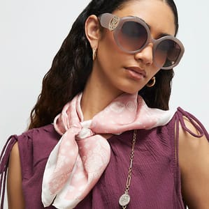 Pink Paisley Print Neck Scarf