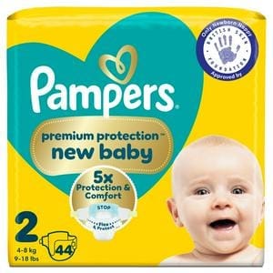 Pampers Premium Protection New Baby Nappies Essential Pack Size 2, 4kg-8kg X44