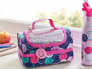 Pink Smiley Faces Lunch Bag