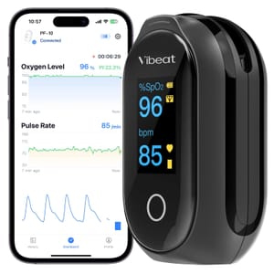 Vibeat Sleep Monitor & Bluetooth Pulse Oximeter with Auto Sync