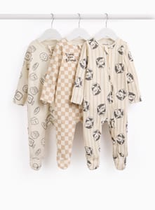 Breakfast Theme Print 3pk Sleepsuits