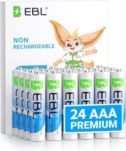 EBL AAA Batteries 24 Pack, 1.5V Alkaline, 10-Year Shelf Life