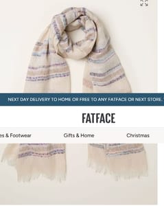 Natural Stripe Festival Scarf 180cm X 90cms