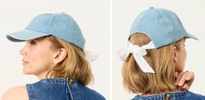 Denim Bow Tie Denim Cap