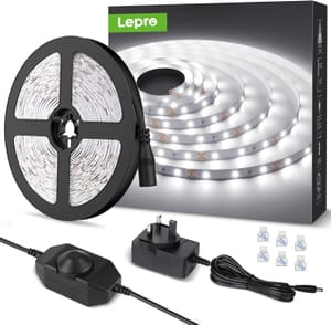 Lepro 5M LED Strip Light, Cool White 6000K,