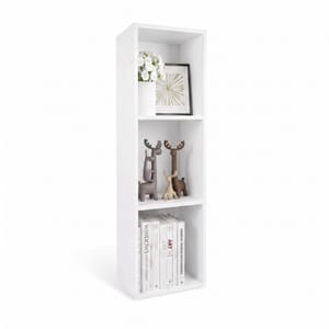 Mifurn 3-Tier White Freestanding Bookcase 80 Cm