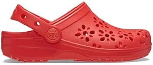 Crocs Floral Cut-out Clog, Cherry Red, Toddler UK 4