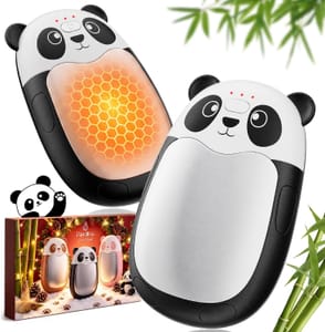 FANDLISS Rechargeable Hand Warmer with Lanyard, 3 Heat Settings, Black-White