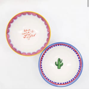 ELEANOR BOWMER Two Piece Multicoloured Stoneware Nibble Bowl Set