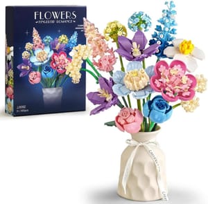 XinLiangDian Rose Bouquet Building Set, 880 PCS, No Vase