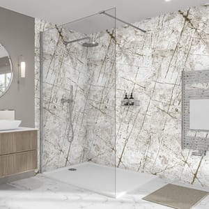 Wetwall Elite Double Post Formed Vienna White Shower Wall Panel 2420 X 580mm