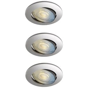 Calex Smart 5W Adjustable Brushed Steel LED Downlight - Pack of 3