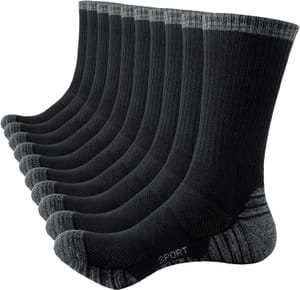 SockWaddles Cushioned Sport Socks Black AntiBlister Breathable 5 Pairs 9-11